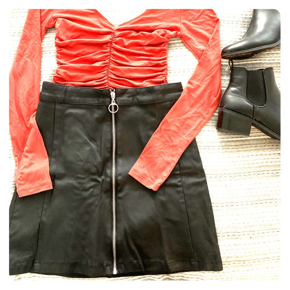 Black mini skirt